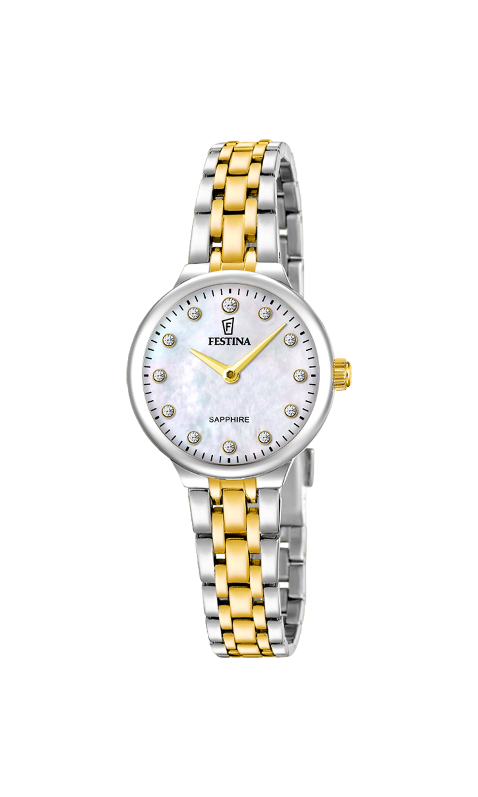 Orologio da donna Festina Mademoiselle, beige cinghia acciaio inossidabile, bracciale bicolor, quarzo quadrante madreperla, 28.5mm - F20792/1