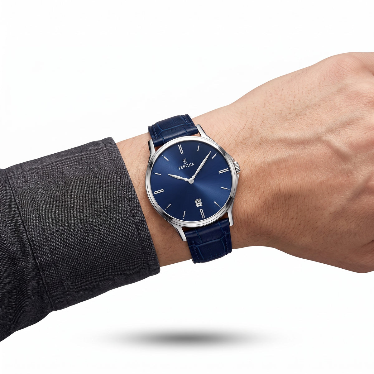 Orologio da uomo Festina Classics, quarzo quadrante e cinturino pelle blu, 39mm - F16745/3