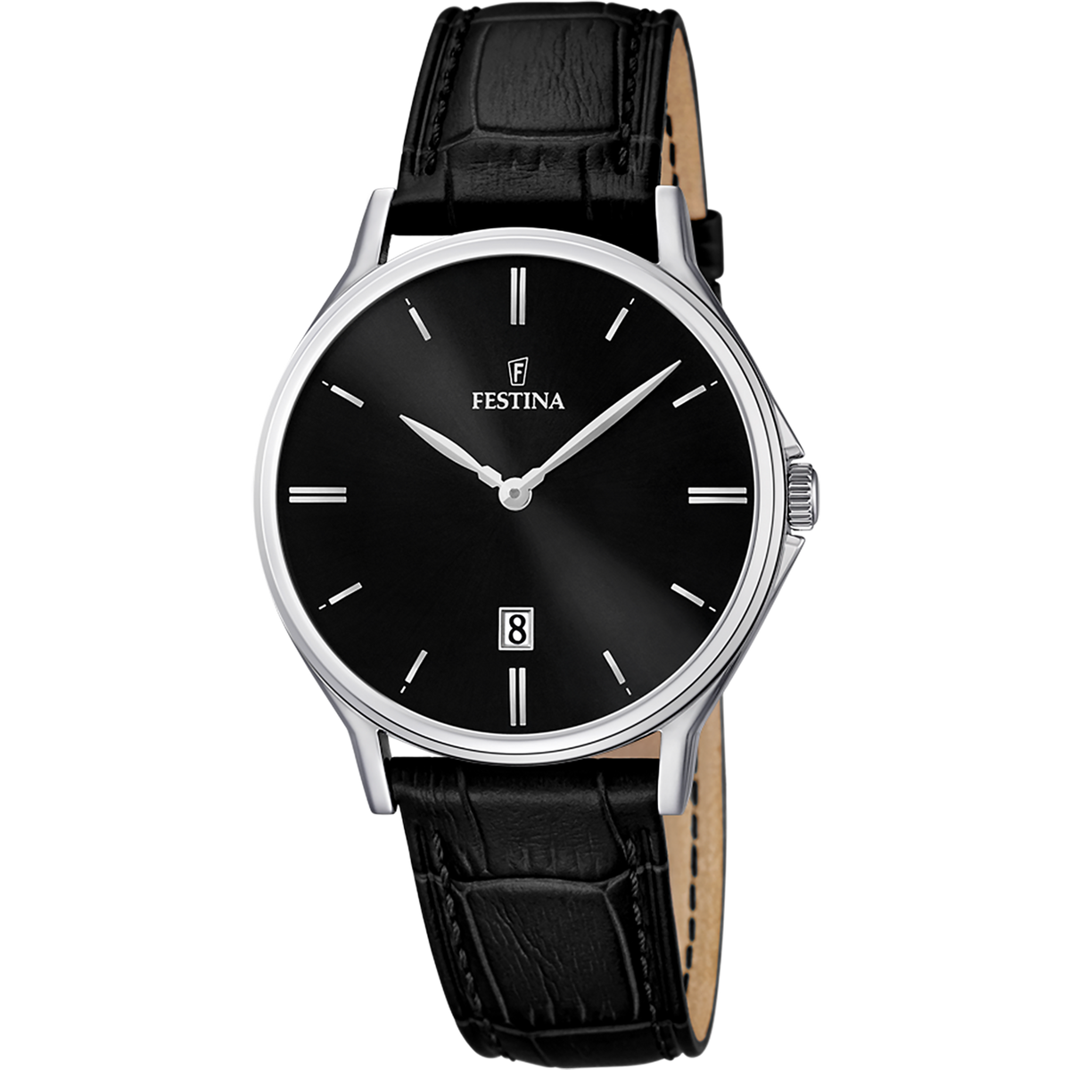 Orologio da uomo Festina Classics, quarzo quadrante nero e cinturino in pelle, 39mm - F16745/5