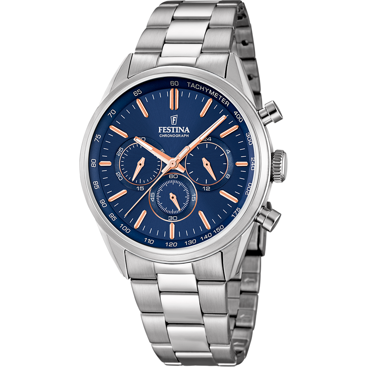 Orologio da uomo Festina Timeless Chronograph, quarzo quadrante blu, 43.5mm - F16820/A