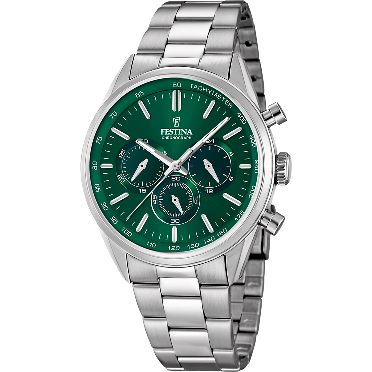 Orologio da uomo Festina Timeless Chronograph, quarzo quadrante verde, 43.5mm - F16820/R