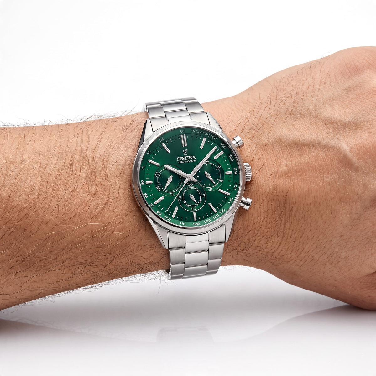 Orologio da uomo Festina Timeless Chronograph, quarzo quadrante verde, 43.5mm - F16820/R