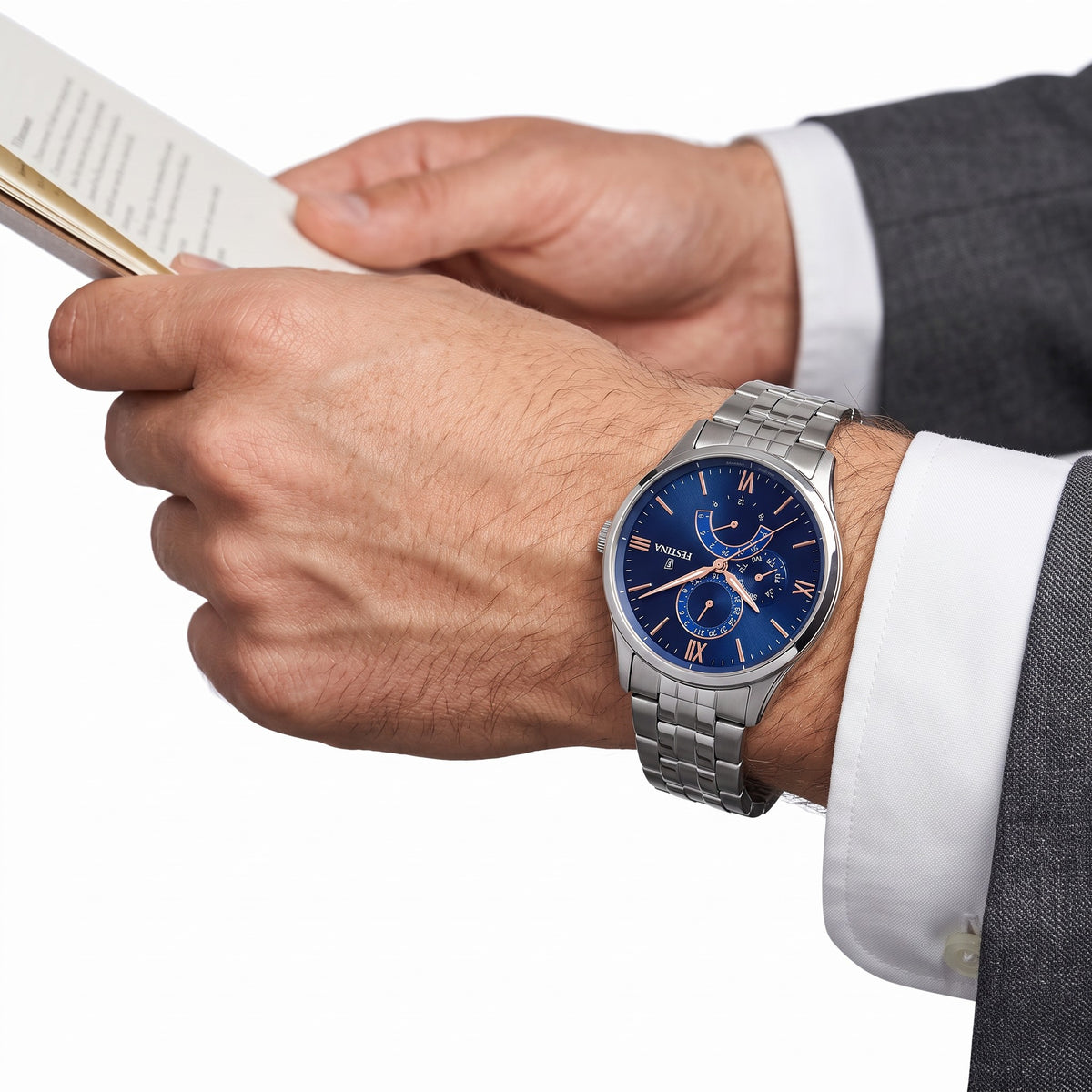 Orologio da uomo Festina multifunzione, quarzo quadrante azzurro, 43mm - F16822/3
