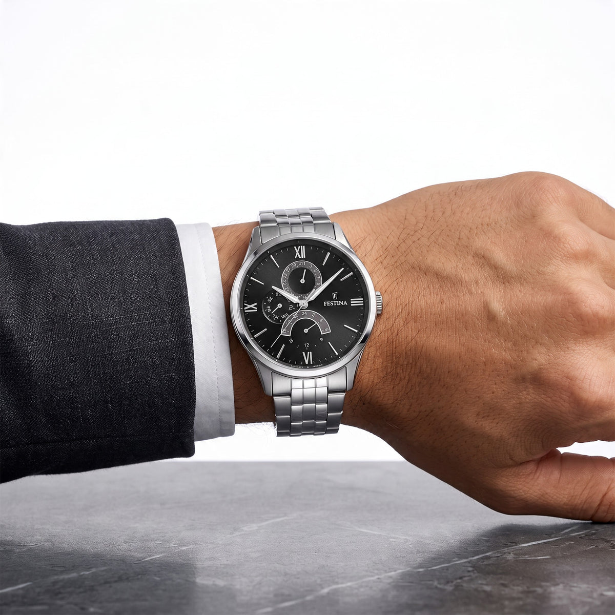 Orologio da uomo Festina multifunzione, quarzo quadrante nero, 43mm - F16822/4