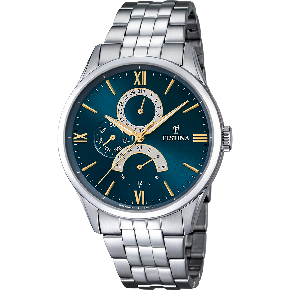 Orologio da uomo Festina Classics, quarzo quadrante azzurro, 43mm - F16822/A