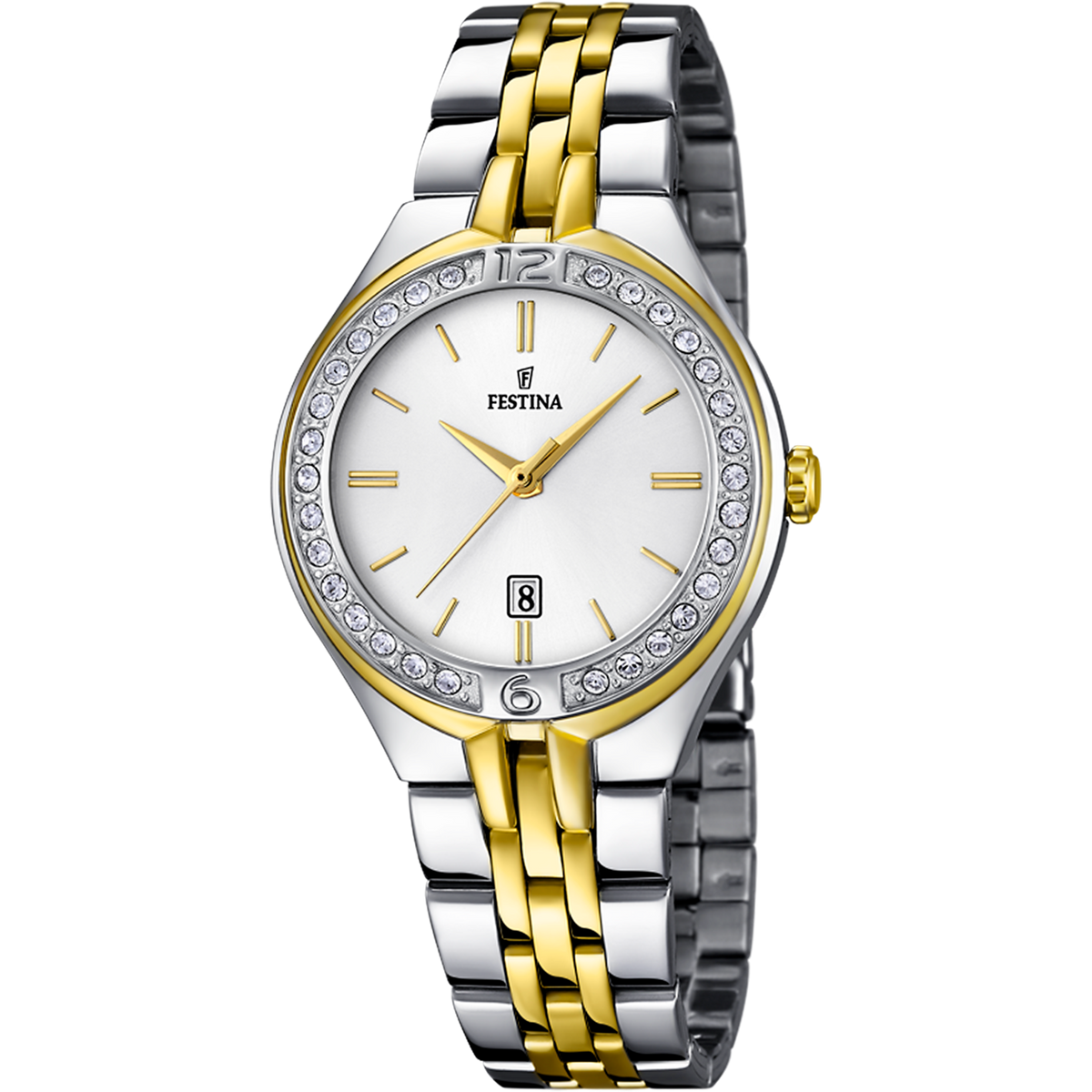 Orologio da donna Festina Mademoiselle, bracciale bicolore, quarzo quadrante bianco, 32mm - F16868/1