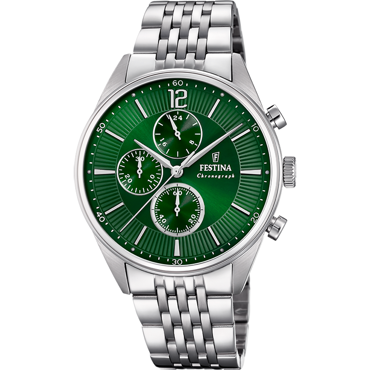 Orologio da uomo Festina Timeless Chronograph, quarzo quadrante verde, 41.5mm - F20285/8