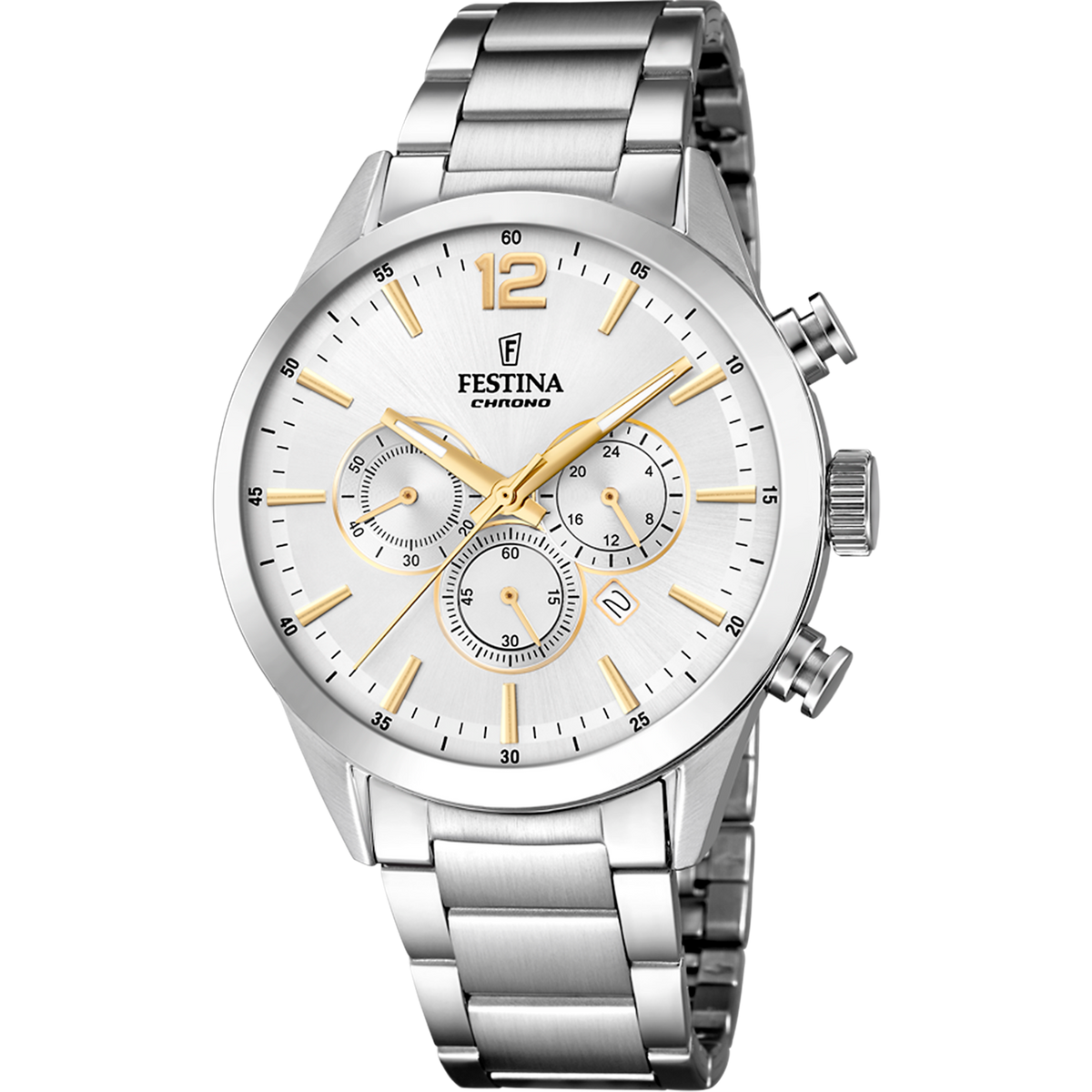 Orologio da uomo Festina Timeless Chronograph, quarzo quadrante bianco, 43.5mm - F20343/1