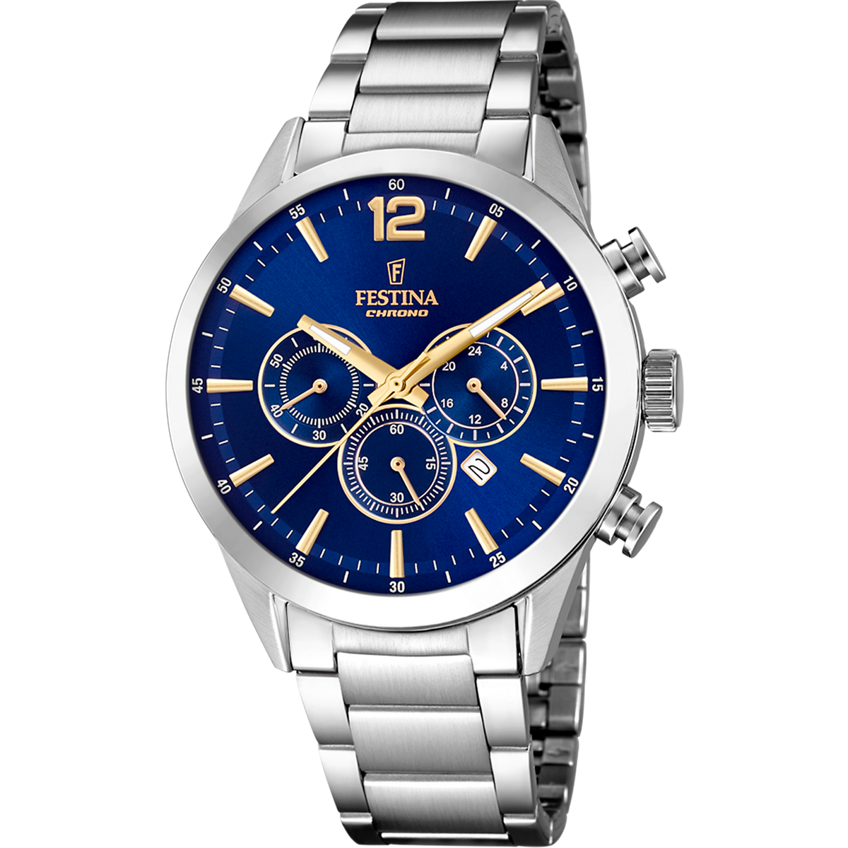 Orologio da uomo Festina Timeless Chronograph, quarzo quadrante blu, 43.5mm - F20343/2