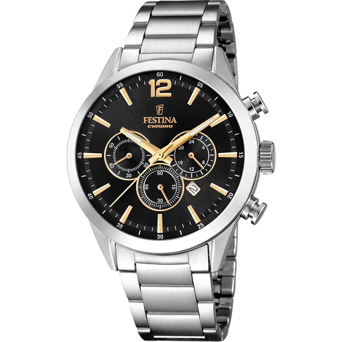 Orologio da uomo Festina Timeless Chronograph, quarzo quadrante nero, 43.5mm - F20343/4
