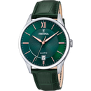 Orologio da uomo Festina Classics, quarzo total green con cinturino in pelle, 43mm - F20426/7