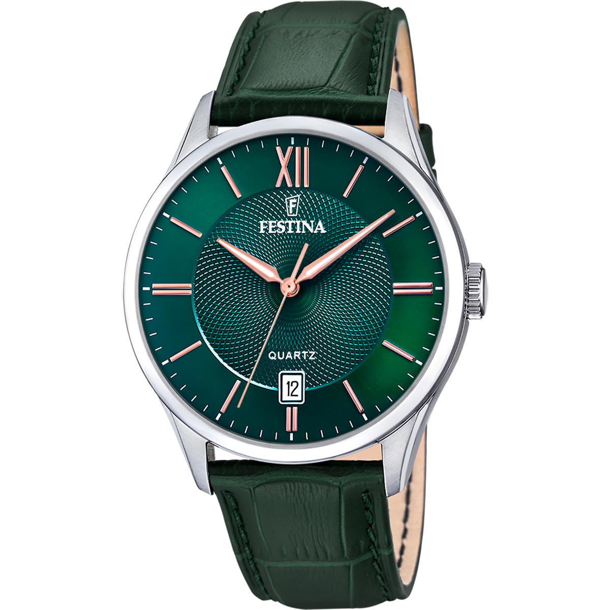 Orologio da uomo Festina Classics, quarzo total green con cinturino in pelle, 43mm - F20426/7