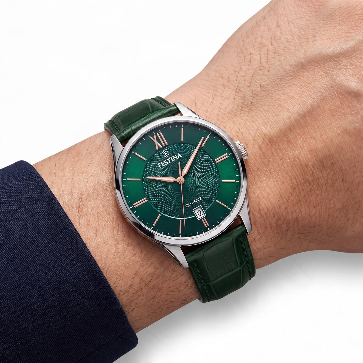 Orologio da uomo Festina Classics, quarzo total green con cinturino in pelle, 43mm - F20426/7