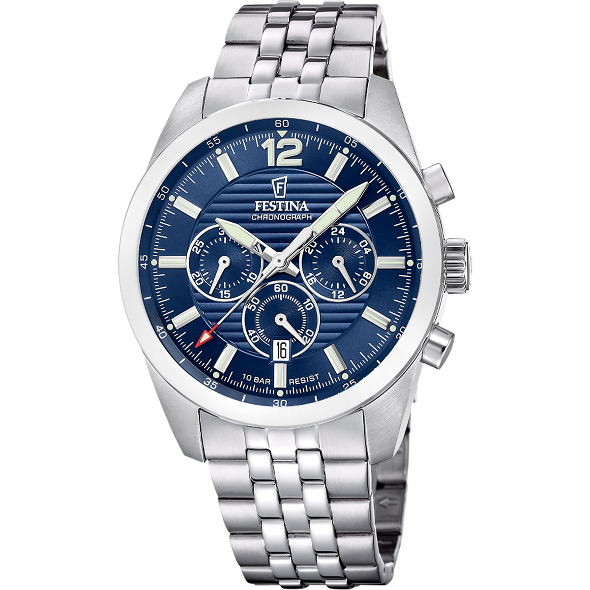 Orologio da uomo Festina Timeless Chronograph, quarzo quadrante azzurro, 44mm - F20742/1