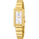 Orologio da donna Festina Mademoiselle, bracciale PVD oro, movimento quarzo, quadrante rettangolare madreperla, 17mm - F20768/1