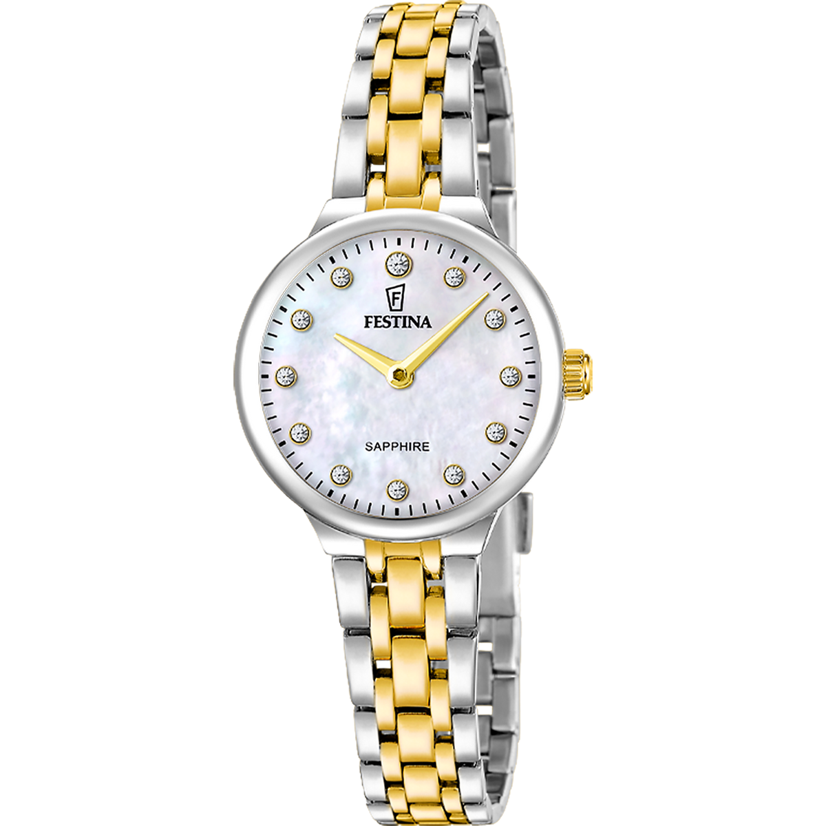 Orologio da donna Festina Mademoiselle, beige cinghia acciaio inossidabile, bracciale bicolor, quarzo quadrante madreperla, 28.5mm - F20792/1