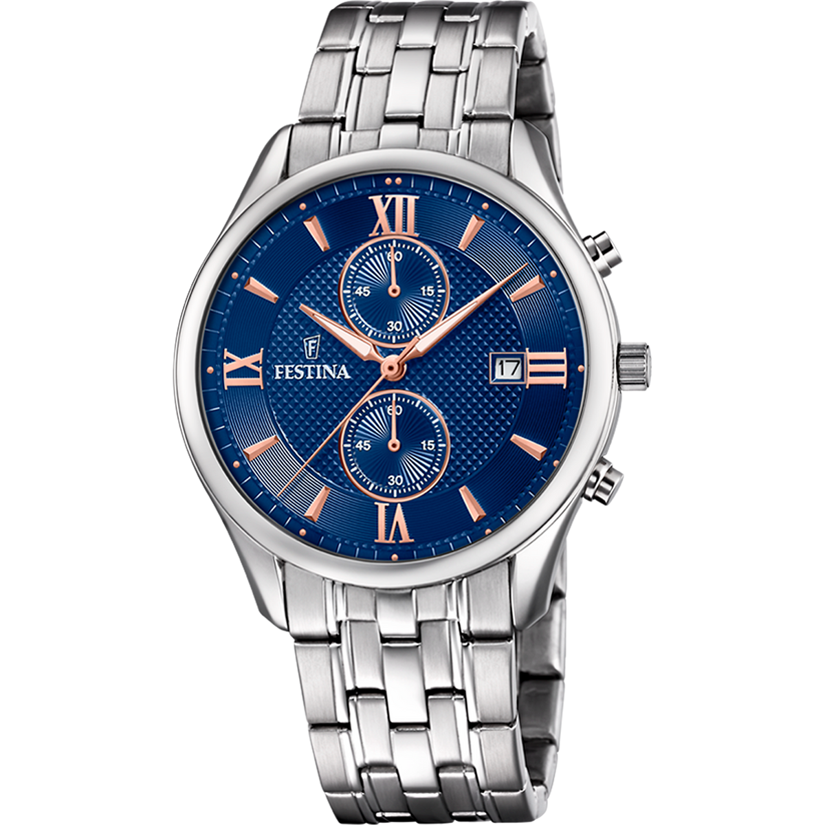 Orologio da uomo Festina Timeless Chronograph, quarzo quadrante azzurro, 42mm - F6854/6