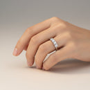 Recarlo Anello veretta a 5 diamanti in oro bianco 18kt 0.25ct - R01MZ031/025