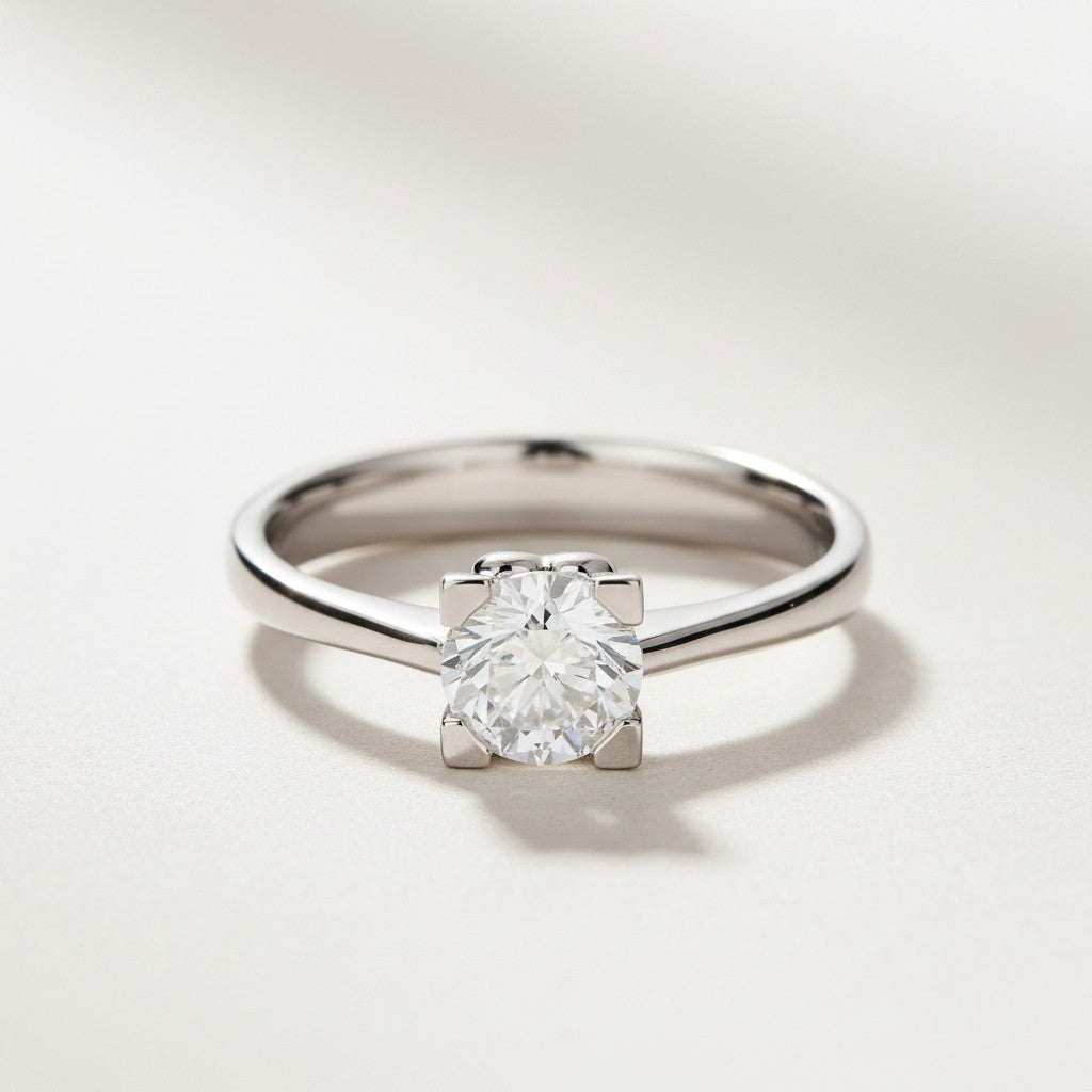 ANELLO SOLITARIO RECARLO, COLLEZIONE ANNIVERSARY, IN ORO BIANCO 18KT E DIAMANTI, 0.18ct - R01SO030/018