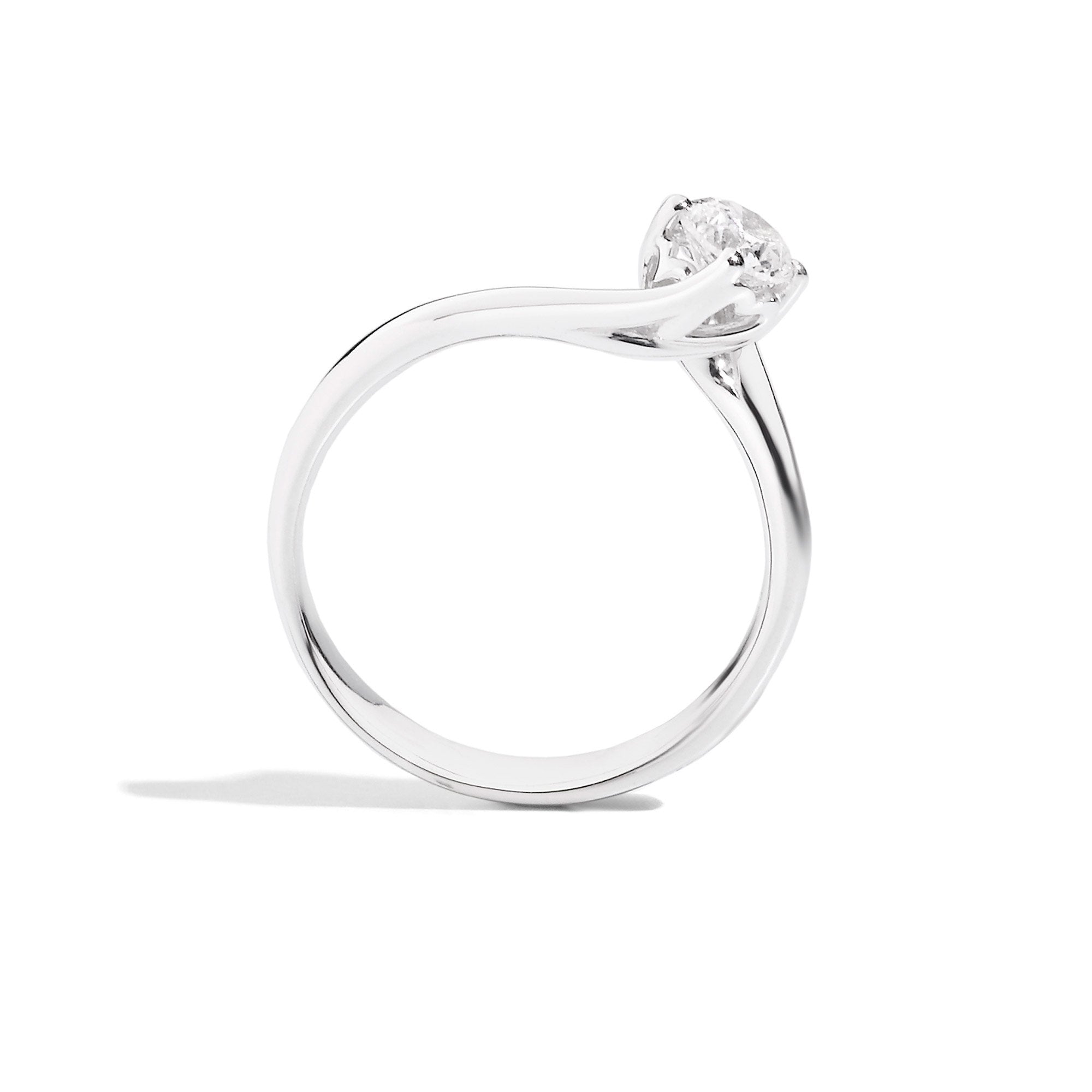 Solitaire ring in white gold and diamond, Anniversary collection, 0.10ct - R01SO195/010