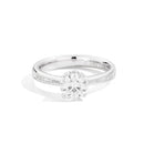 Anello solitario diamanti (brillante e baguette), collezione Anniversary, 0.58ct - R01SP001/058