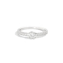 Pave' Anniversary Solitaire Ring in White Gold with Diamonds, 0.56ct - R01SP209/055