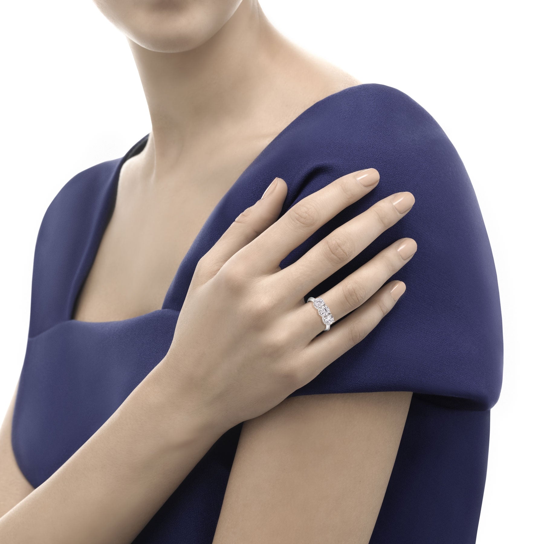 Anello Recarlo Trilogy in oro bianco e diamanti, 0.45ct - R01TY001/045