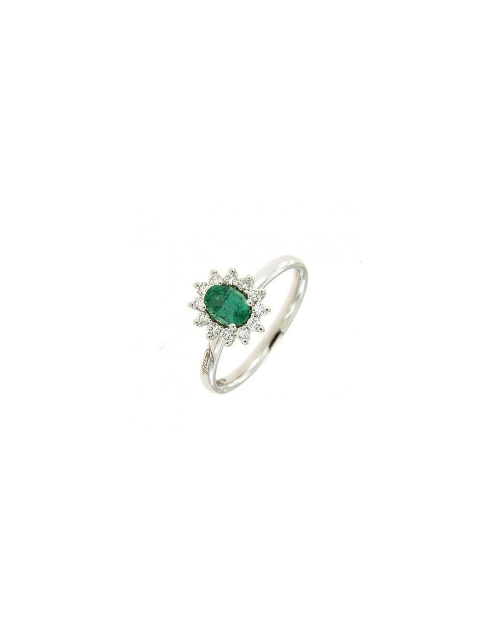 White gold ring with emerald and diamond ring, 0.77 ct of emeralds - R79CC123/SM020