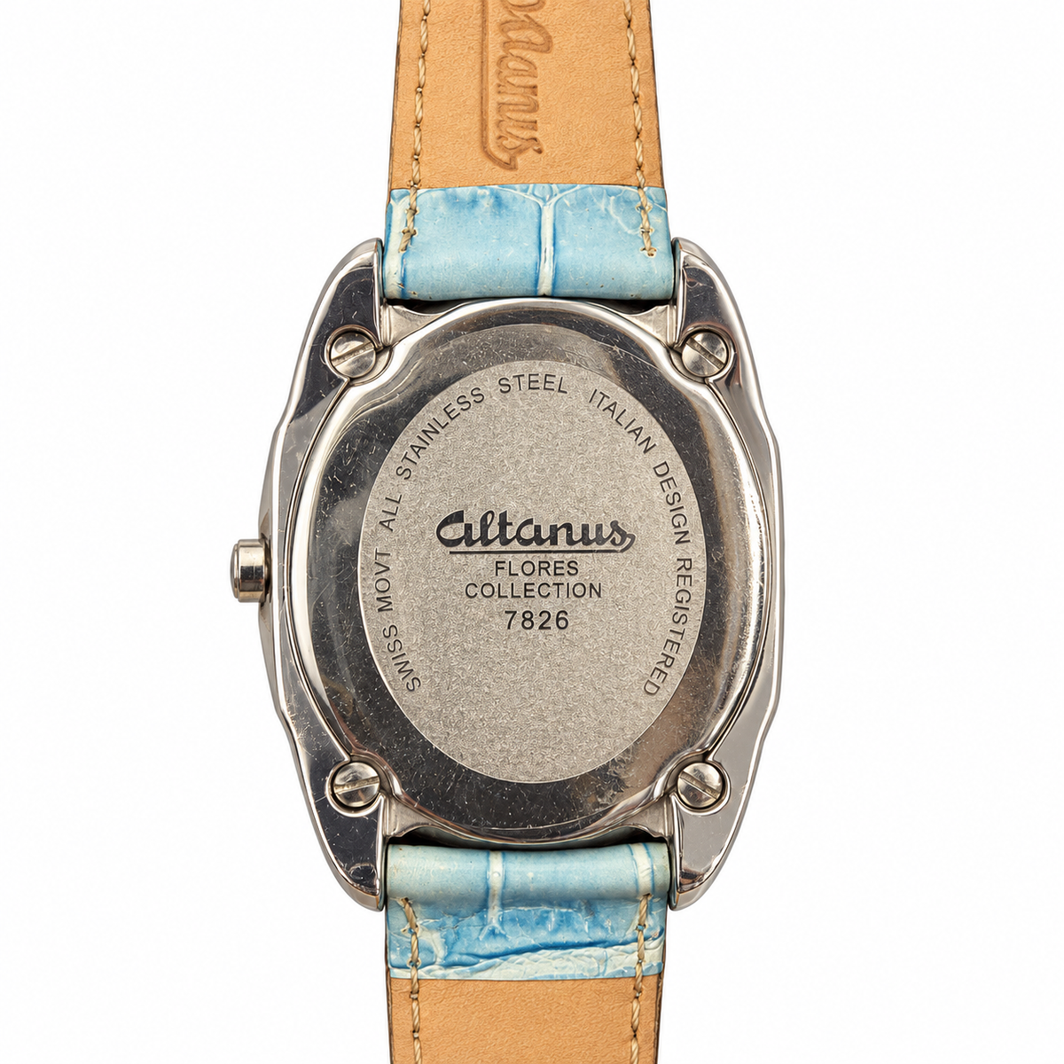 Orologio ovale Altanus Flores da donna — Oversize 38 mm — Quarzo svizzero con datario — NOS - 7826