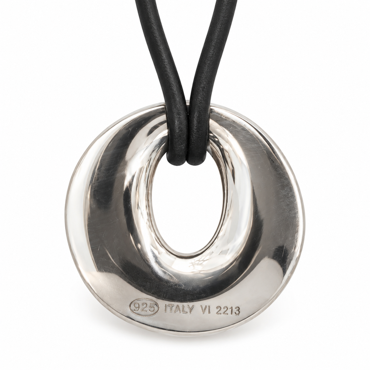 Girocollo Pianegonda in argento con cordino in caucciù - CA010315