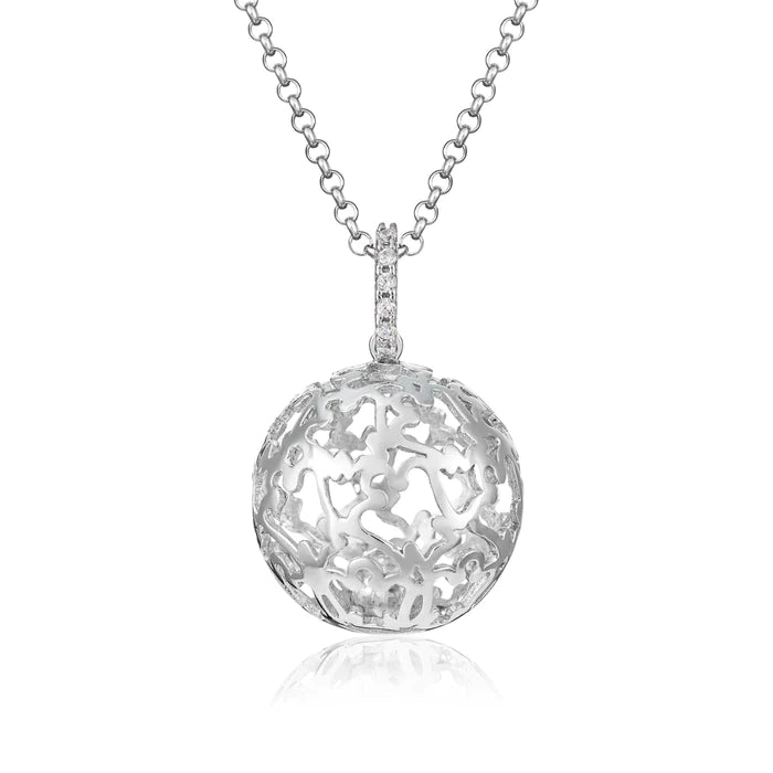 NECKLACE CALLING ANGELS IN SILVER AND ZIRCONIA - SFA137