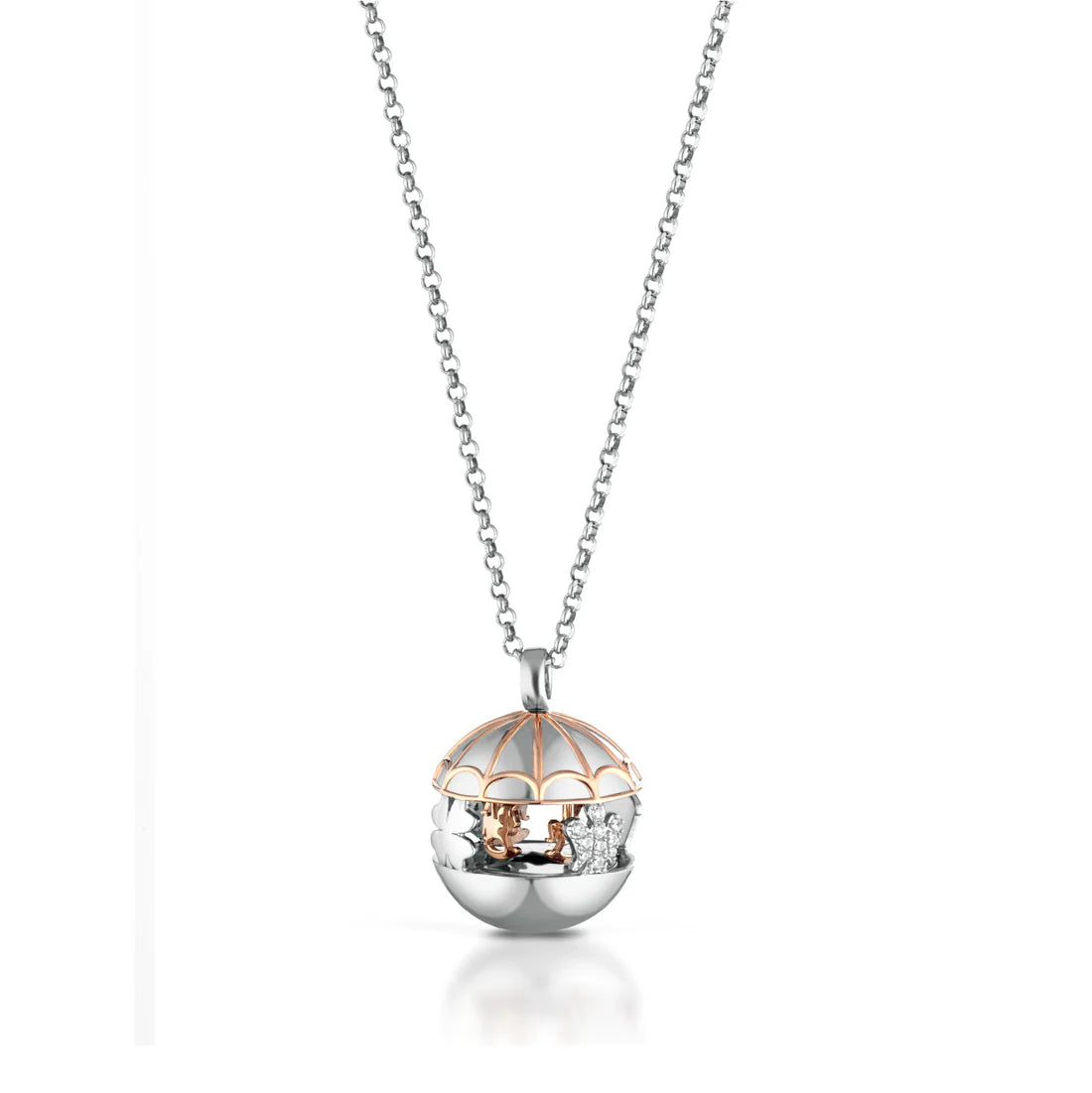 Collana chiamangeli in argento rosato Collezione Carousel - SFA159