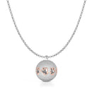 COLLANA ROBERTO GIANNOTTI Chiama Angeli in argento con Angeli rosati traforati e zirconi - SFA166