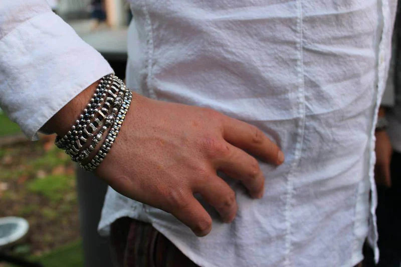 Bracciale Spadarella in argento spina dorsale, colore verde gucci - SPBR14-verde gucci