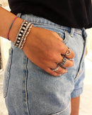 Bracciale Spadarella in argento, unisex, con anellini - SPBR268-argento