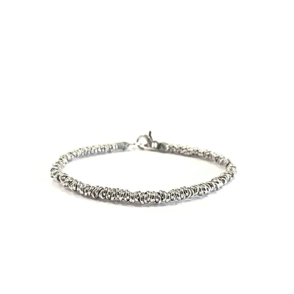 Bracciale Spadarella in argento, unisex, con anellini - SPBR268-argento