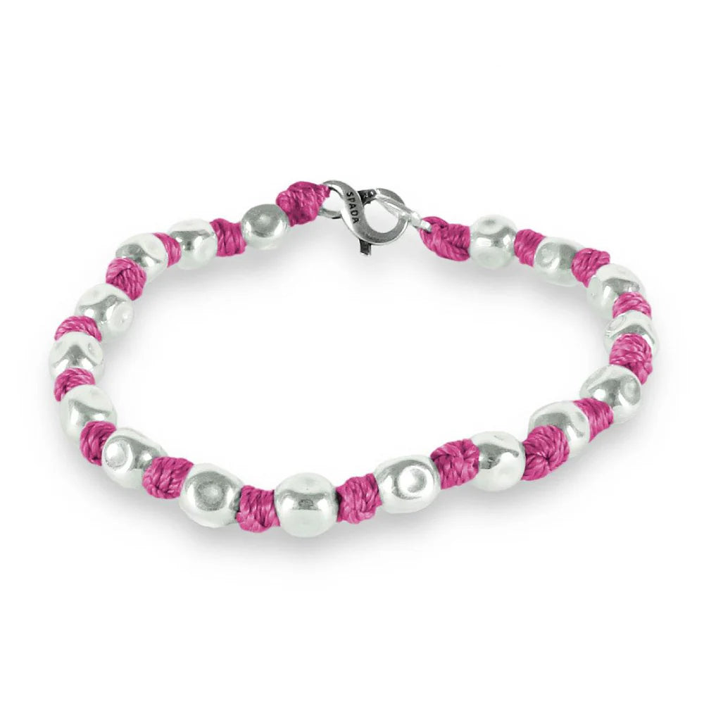 Bracciale Spadarella in argento pepite, DA DONNA, color fucsia scuro - SPBR349-fucsia scuro