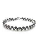 Bracelet made with silver rings and natural stone - SPBR484