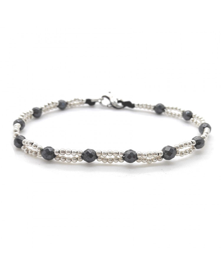 Bracelet made with silver and hematite rings - SPBR487