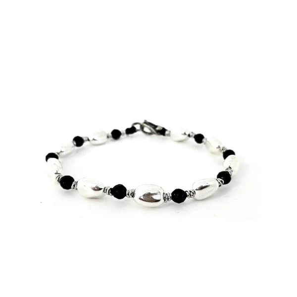 Bracciale Spadarella in argento con pietre ovali - SPBR545