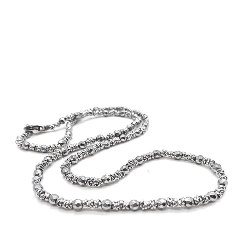 Collana Spadarella, da uomo, in argento e pietre color onice nero lucido - SPGR495