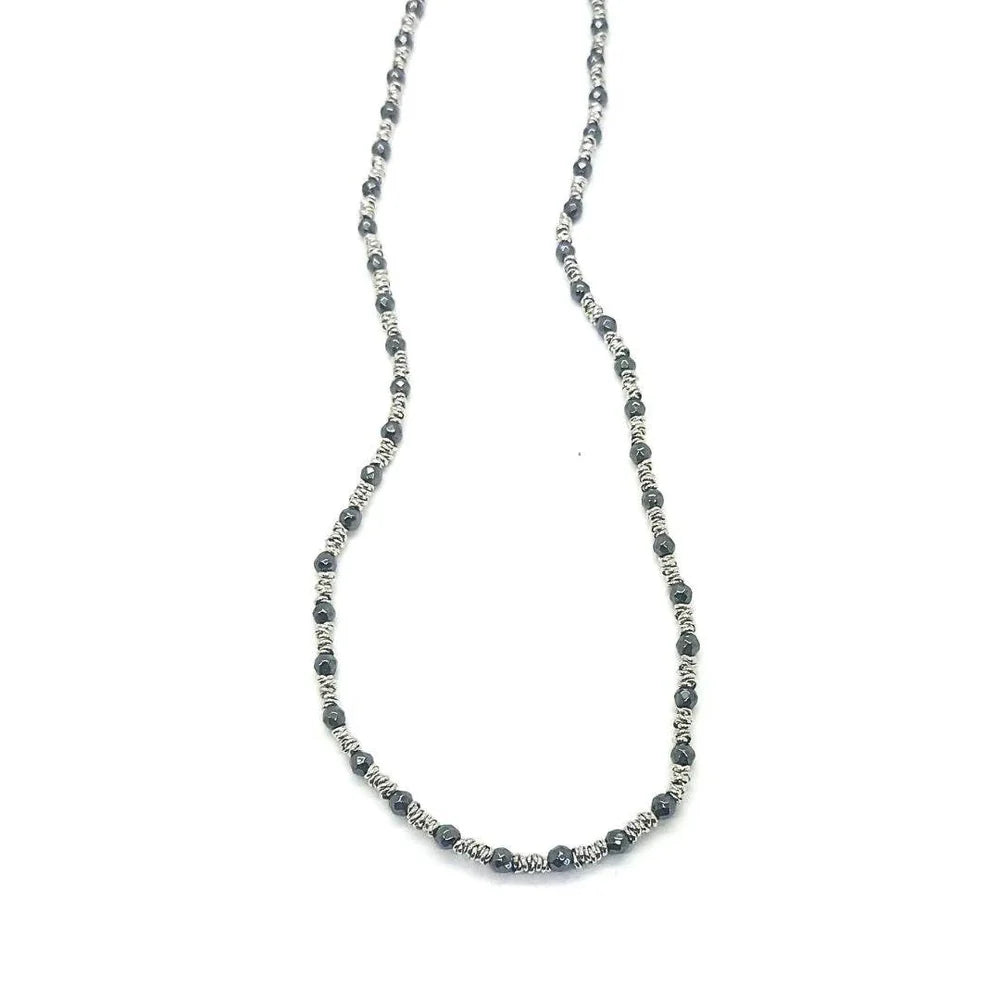 Collana Spadarella, da uomo, in argento e pietre color onice nero lucido - SPGR495
