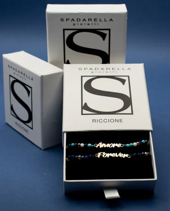 Collana Spadarella, da uomo, in argento e pietre color oro - SPGR192