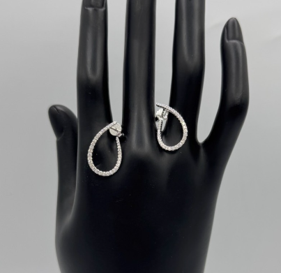 Orecchini fantasia Giorgio Visconti in oro bianco 18kt e diamanti, 0.36ct - BBX39898