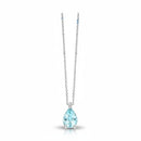 Collier Miluna in oro bianco 18kt, con acquamarina taglio goccia e diamante - CLD5368