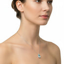Collier Miluna in oro bianco 18kt, con acquamarina taglio goccia e diamante - CLD5368