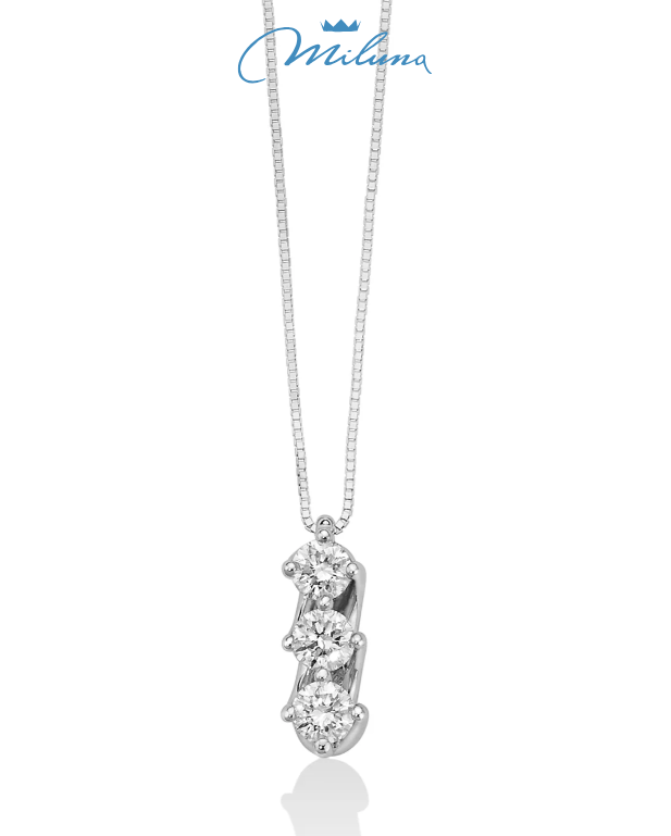 Collana Trilogy Miluna di diamanti a valentino in oro bianco 18KT - CLD4144-054G7