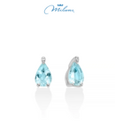 Orecchini Miluna con acquemarina a goccia e diamante, in oro bianco 18kt - ERD3342