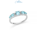 Anello VERETTA Miluna con Gemma del Cielo a scalare e diamanti in oro bianco 375 - LID4083X
