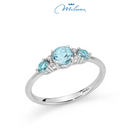 Anello Miluna a scalare con Gemma del Cielo e diamanti in oro bianco 375 - LID3747X